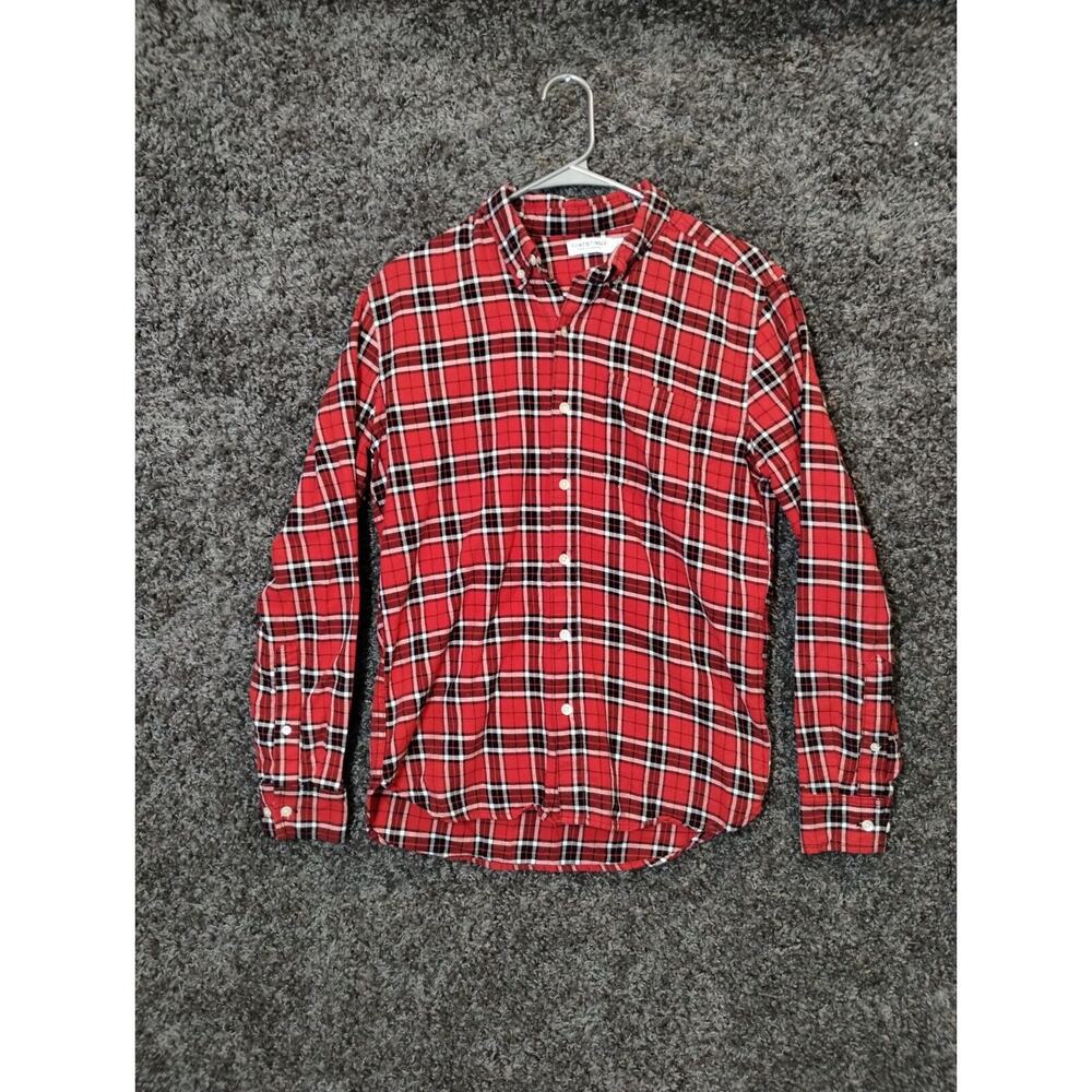 Flint and Tinder Flannel Shirt Men Small Red Plaid Casual Outdoor USA Made‎